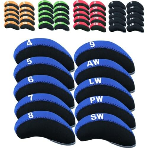 10Pcs/Set Waterproof Golf Club Iron Head Covers Putter Set Protector Case Golf Head Cover Set Golf Accessories