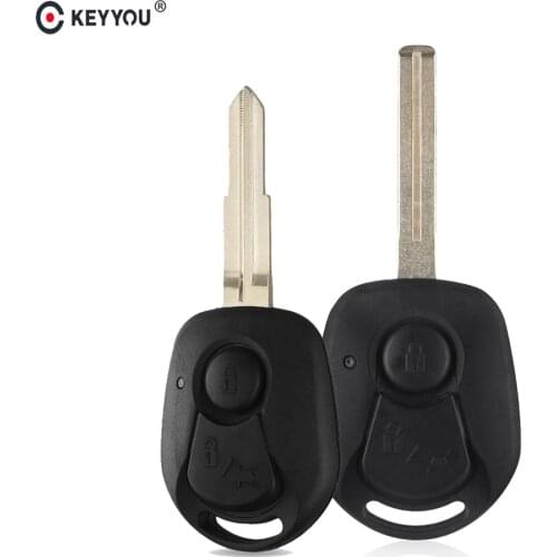 KEYYOU Car Remote Key Shell 2 Buttons Case For Ssangyong ACTYON Kyron Rexton RX7 Uncut Blade Auto Key Fob Cover Case