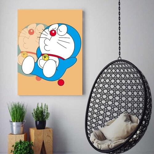 DIY digital painting Doraemon cartoon animation creative art decoration painting adult hand-painted decompression