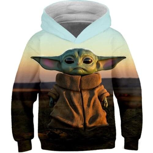 The Mandalorian Yoda Kids 3D Print Kids Hooded Sports Children Sweatshirt Fashion Hoodies Hip Hop 3-14Years Clothes