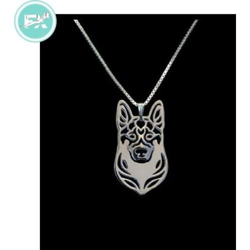 G.SKY (Buy One Get One More for Free) Handmade Cartoon German Shepherd Necklace Fashion Pet Pendant Dog Jewelry