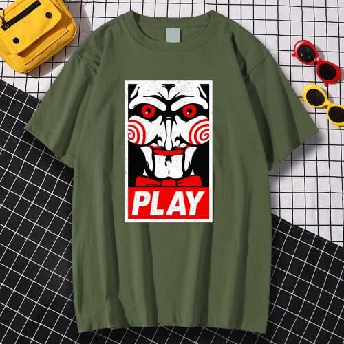 Play Funny Clown Hip Hop Printing T Shirts Mens Crewneck LooseTshirt Pattern S-XXXL Couple Summer Creativity Loose Tshirts Male