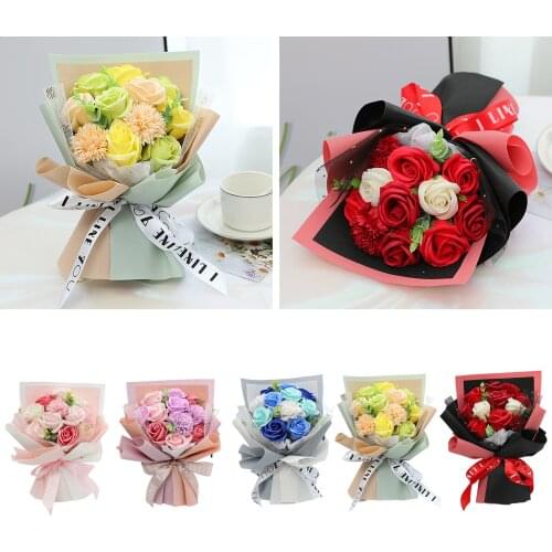 Simulation Flowers Bouquets Soap Bouquets Gift for Mother Wedding Decor