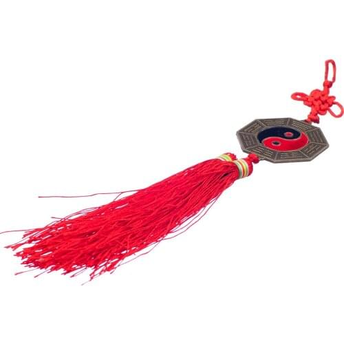 Chinese 5cm Bagua Mirror Knot Feng Shui Hanger Home Wall Car Ornament Gift