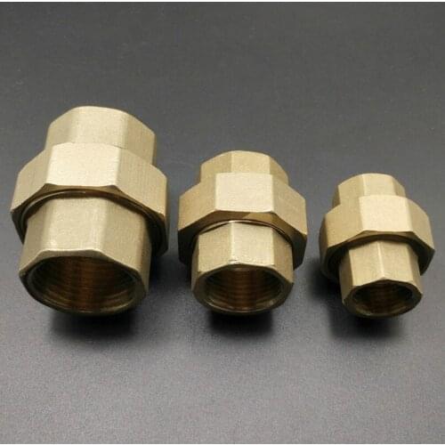1/2" 3/4" 1" BSP Female Thread Brass Pipe Fitting Union Coupler Adapter Connector
