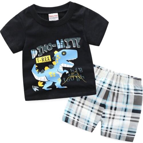 Summer Childrens Pajamas Suit Boys Shortsleeve Cotton Sets Kids Clothing Pyjamas