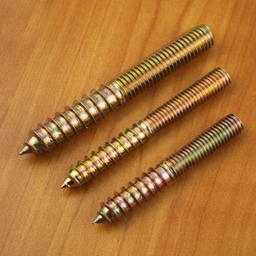 M6 m8x40 50 60 70 75 80 90 100 stairs Double thread bolt Screw staircase stairway single selftaping M6 M8 thread furniture sofa