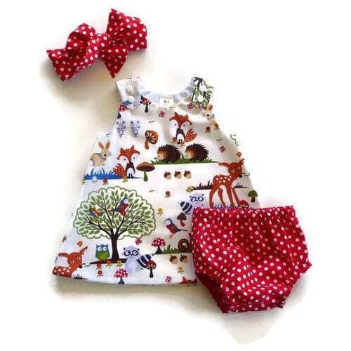 3pcs Fashion Baby Girl Boy Clothes Newborn Dot Headband + Cartoon Top+Dot Pants Trousers Set Outfit Ropa de Bebe Baby Clothing