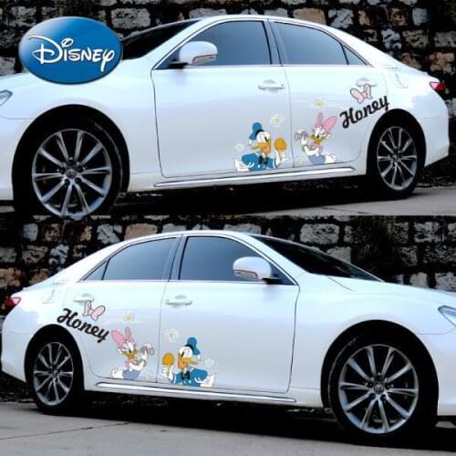 Disney Donald Duck Daisy Cute Cartoon Car Sticker Body Door Anti-scratch Blocking Decoration Stickers on Both Sides