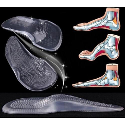 Insole Orthotic Arch Support Insole Flat Foot Flatfoot Corrector Shoe Cushion Insert Silicone Orthotics Inserts