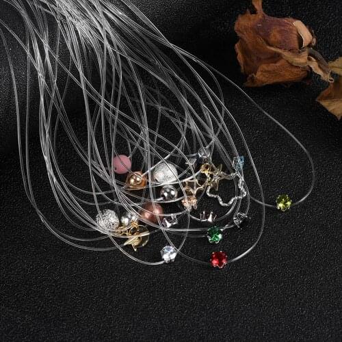 24 Style Shiny Star Crystal Choker Necklace For Women Invisible Transparent Fishing Line Collar Pendant Necklace Fashion Jewelry