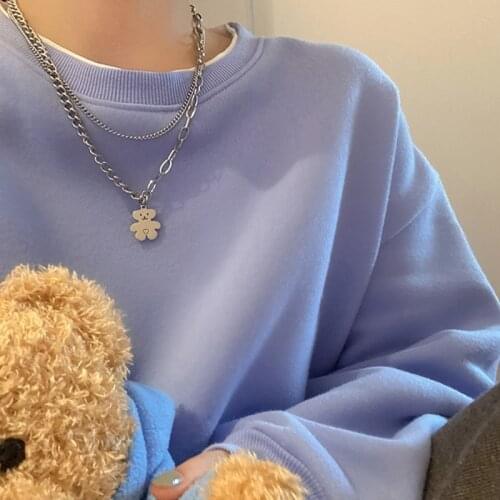 Necklace for Women Geometric Multilayer Chain Cute Bear Necklace Fashion Clavicle Chain Jewelry Accessories Wholesale