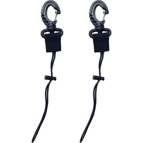 2 Pieces Scuba Diving Plastic Swivel Spring Snap Hook Clip with Rope Water Sports Swimming Diving