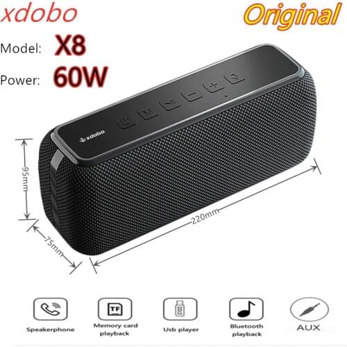 60W Ultra-High Power Portable Sound Column Wireless Bluetooth Speaker TWS Interconnected Viper Sound Effect TF Subwoofer for PC