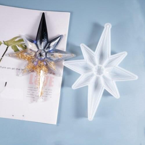 DIY Crystal Epoxy Resin Mould Manstar Octagonal Listing Pendant Star Lantern Diamond Star Silicone Mould For Resin