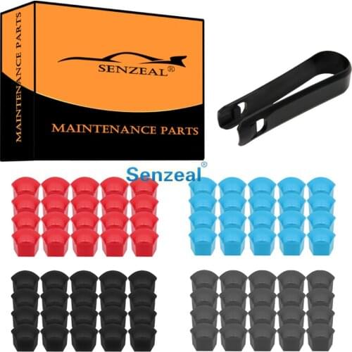 SENZEAL 20x 19mm Universal Hex Wheel Nut Bolt Protector Cap Wheel Lug Bolt Cover for Cars with 1x Wheel Nut Covers Removal Tool