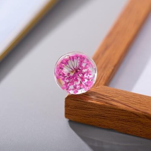 18# No-hook Solid Real Dried Flower Spherical glass Ball Without Hook Glass beads #IY414
