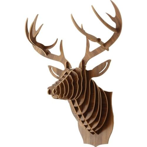 Nordic Christmas decorations deer head wooden crafts home decoration room wall decoration decoracion habitacion