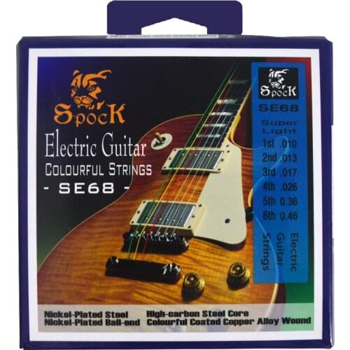 Spock SE68 Colorful Electric Guitar Strings 010-046 inch Colorful Coated Copper Alloy Wound Nickel Plated High Carbon Steel Core