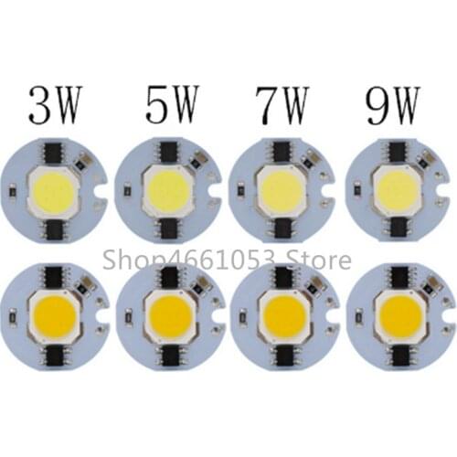 LED COB Chip 110V 220V 3W 5W 7W 9W 10W 20W 30W 50W LED Bulb Lamp Input Smart IC Flood Light Spotlight