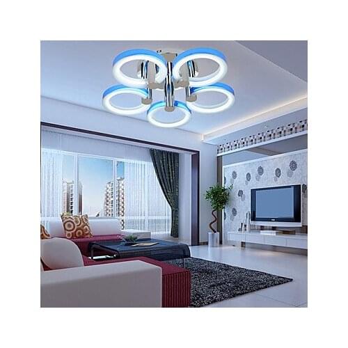 LED Integrated 90w Contemporary Acrylic Ceiling Light with 5 Lights in 5 Rings Design size:73*73*20 Free Shipping