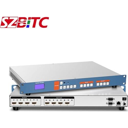 SZBITC 4K HDMI Matrix 4x4 Switcher Switch 4 in 4 out EDID TCP/IP Panel Control with Remote Control For Blu-ray DVD