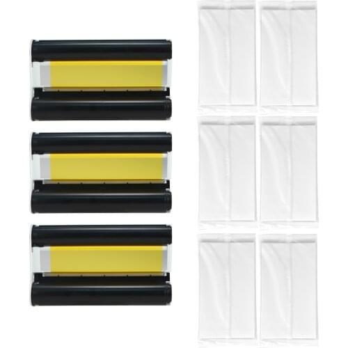 Thermal Sublimation Photo Paper Set 108IN 3-Pack Color Ink Cartridge + 108 Sheets Photo Paper (4x6in) for Photo Printer