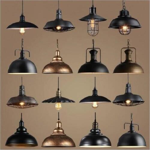 Vintage Industrial Chandelier Lighting Fixtures Dining Room Restaurant Retro Wrought Iron Pendant Chandeliers Lamp