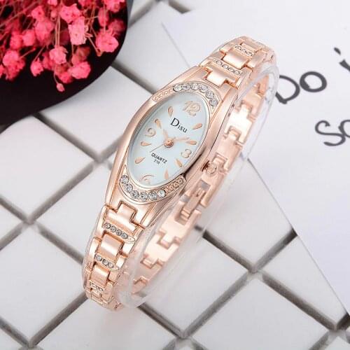DISU stainless steel bracelet watch ladies casual diamond fashion watch