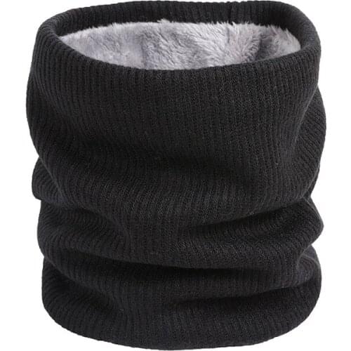 1Pc Winter Warm Brushed Knit Neck Warmer Circle Go Out Wrap Cowl Loop Snood Shawl Outdoor Ski Climbing Scarf For Men Women