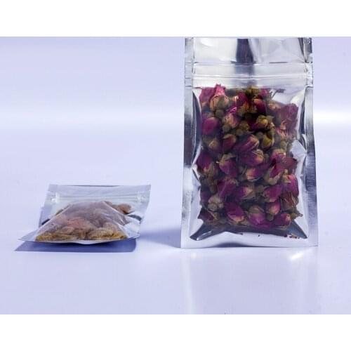 100 Pcs Clear Aluminum Foil Bag Self Seal Zipper Ziplock Packing Food Bag Retail Resealable Baking Packaging Bag Pouch