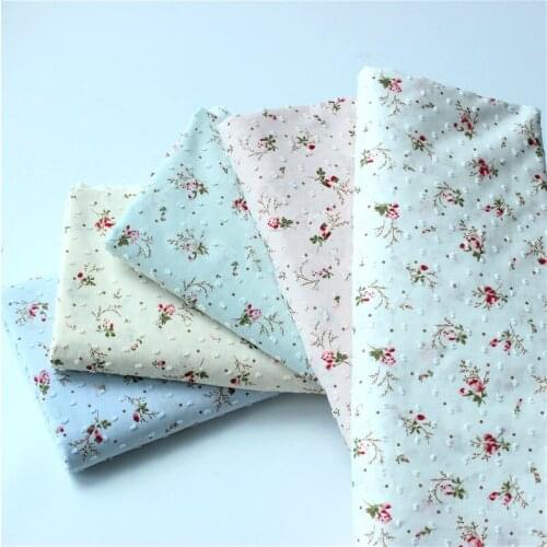 150x100cm Small Floral Cotton Polka Dot Cut Fabric Making Childrens Clothing Womens Blouse Skirt Cloth