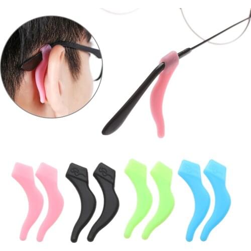 2 Pairs Anti-slip Silicone Glasses Ear Hooks Unisex Round Grips Eyeglasses Sports Temple Tips Soft Comfortable Ear Hook Holder