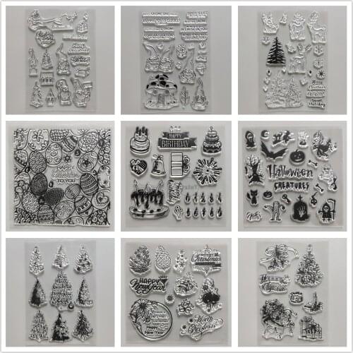 2021 Christmas Festival Clear Stamps DIY Scrapbooking Craft Supplies Silicon Halloween Seal Card Photo Album ink pad Stamping