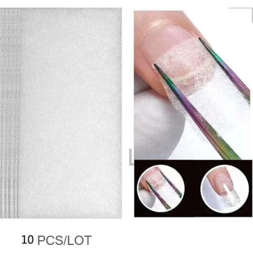 50sets/lot 10pcs/set Silk Fiberglass Nail Form Acrylic Tips Extension Fibers Glass Nail Extension Fiber Stickers
