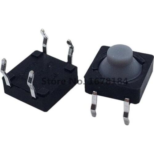 50pcs/lot 8*8*5MM 8x8x5MM 4PIN 8*8*5 Conductive Silicone Soundless Tactile Tact Push Button Micro Switch Self-rese