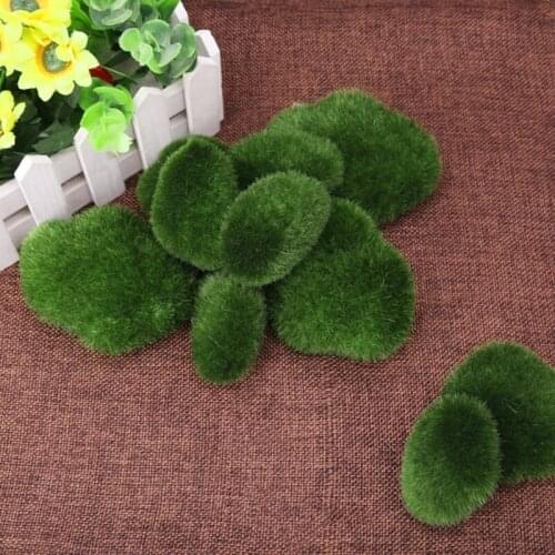 8pcs/10pcs Artificial Moss Stones Fake Green Plant Path/fish Tank Decorating