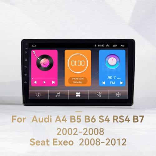 For Audi A4 B6 S4 RS4 B6 B7 SEAT Exeo 2002-2008 2 Din Android Car Multimedia Player Head Unit with Frame GPS BT WIFI Autoradio