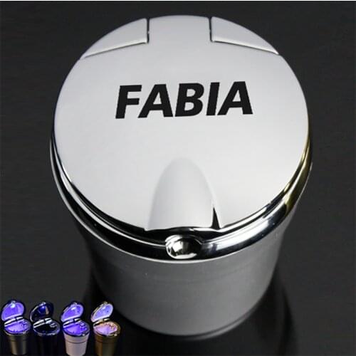 Car Ashtray With Led Lights With Cover Creative Personality Covered Car multi-function Car Supplies For Skoda FABIA 2014 15 16