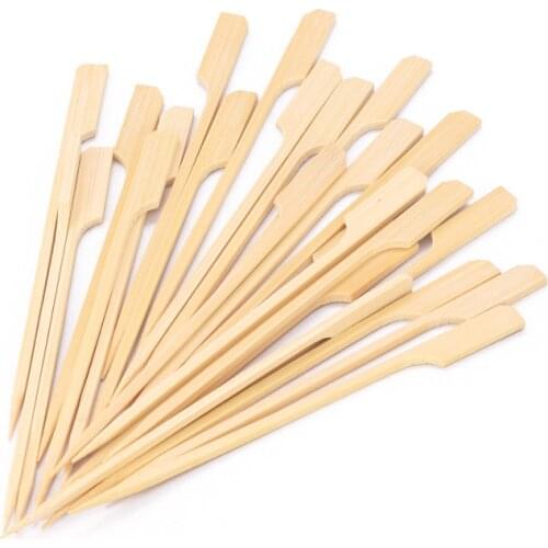 100pcs 15cm Bamboo Skewers Paddle Sticks For BBQ Grill Kebab Barbeque Fruit Toothpicks Party Supplies Outdoor Tools