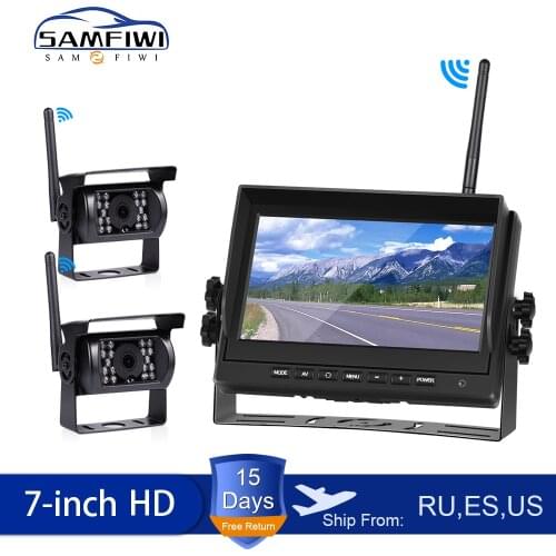Wireless Car Monitor IR Rear View Camera Wifi Truck Parking Reverse Backup Camera 12-24V TFT LCD Car Screen