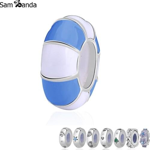 New Authentic 925 Sterling Silver Smooth Round Spacer Stopper Beads Fit Original Bracelets For Jewelry making