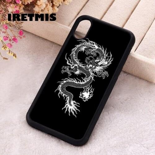 Iretmis 5 5S SE 2020 Phone Cover Case for iPhone 6 6S 7 8 Plus X Xs XR 11 12 Mini Pro Max Silicone TPU Chinese Dragon Pattern