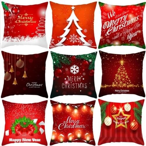 Merry Christmas Pillow Case Polyester Pillowcases Christmas Tree Flower Stars Throw Pillow Case kussensloop
