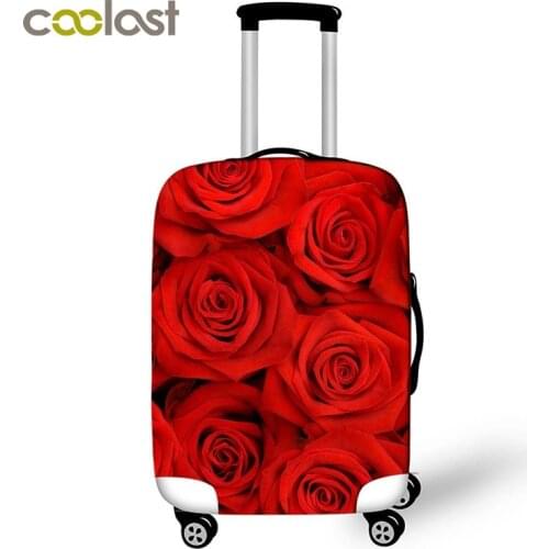 Flower Pattern Travel Luggage Cover 18 - 32 Inch PinkSuitcase Protective Covers Lady Trolley Luggage Dust-proof Girls Cover