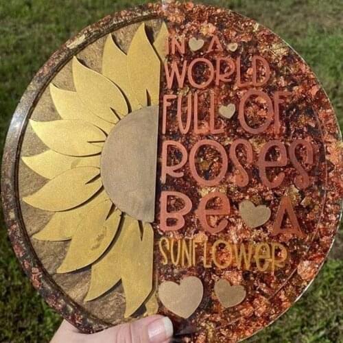 Sunflower Resin Molds Gartful Silicone Round Coaster Mold Epoxy Resin Casting Molds for Making Faux Agate Slice Cup Mat