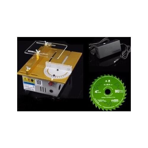 T5-standard Aluminum miniature table saw high precision DC 24V 7000RPM cutting machine DIY saws precision carpentry chainsaw