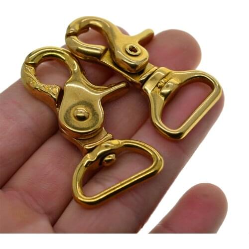 Fine Brass Swivel Trigger Snap Japanese daisy lobster claw clasp 20mm 22 mm 0.8inch D ring leather craft DIY Jean wallet