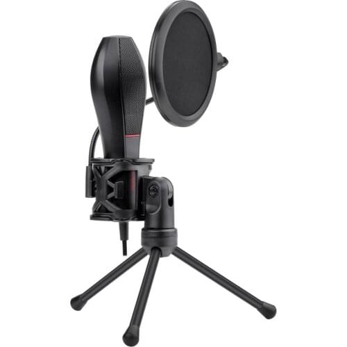 The Redragon Quasar GM200 Gaming Microphone Omnidirectional USB Condenser Microphone with Tripod andPop Filter