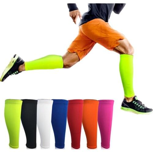 Professional 7 Solid Colors Compression Running Calf Leg Sleeves Basketball Tennis Football Cycling Leg Warmers Leg Protection